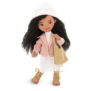 Tina - Rózsaszín kabátos rongybaba