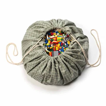 Játáktároló zsák – Organikus – Zöld kockás