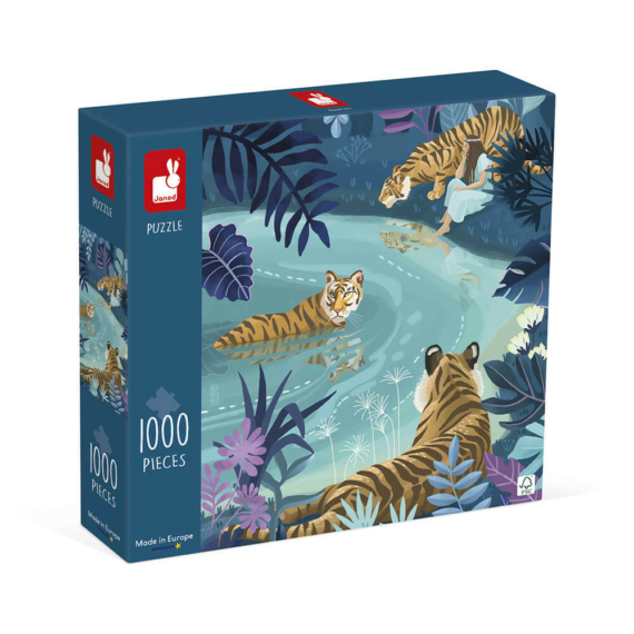 1000 darabos puzzle - Tigrisek a holdfényben